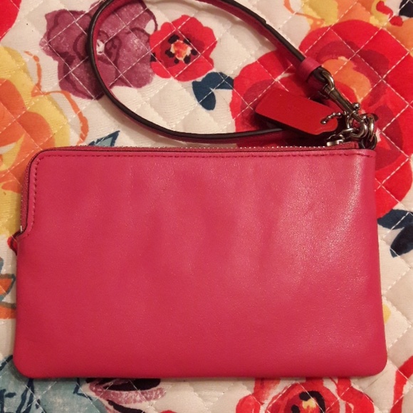 Coach Wristlet Wallet Pink and Red - Picture 2 of 7